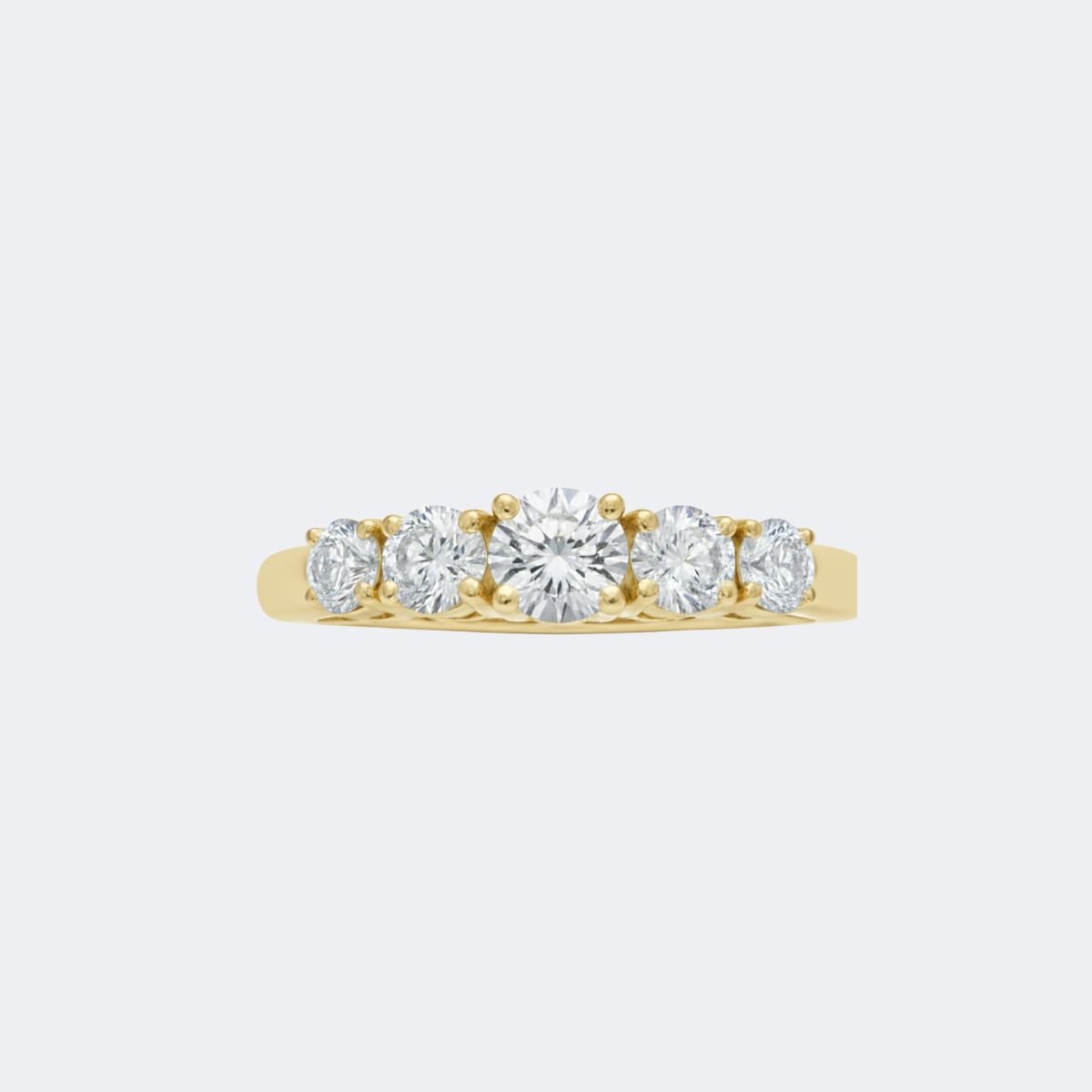 1.20CTW Round Prong Set Diamond Five Stone Ring