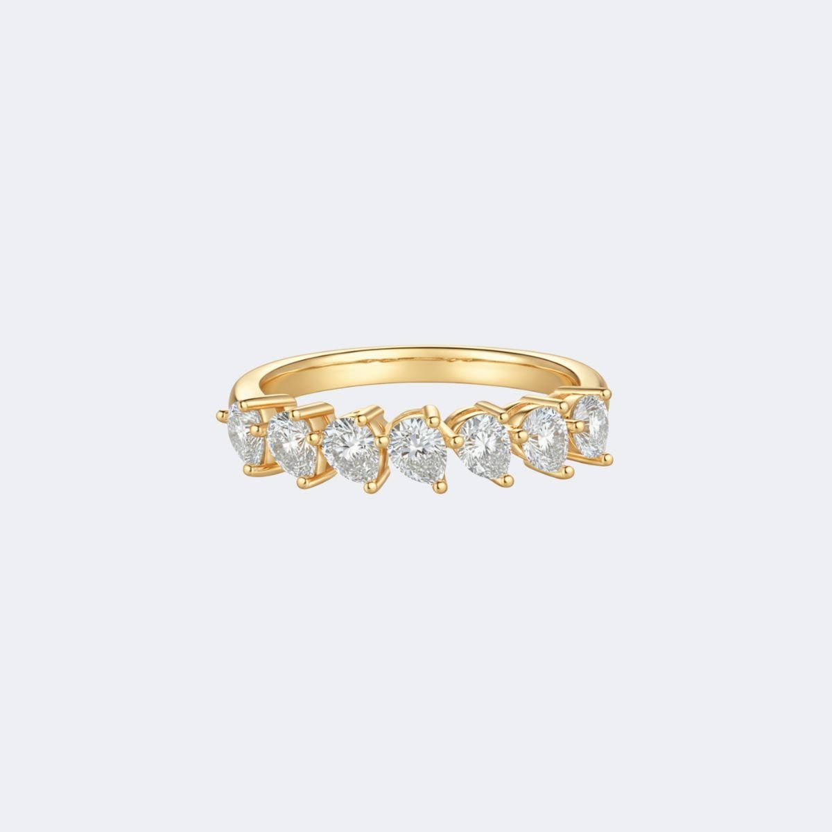 1.35CTW Pear Prong Set Diamond Eternity Ring