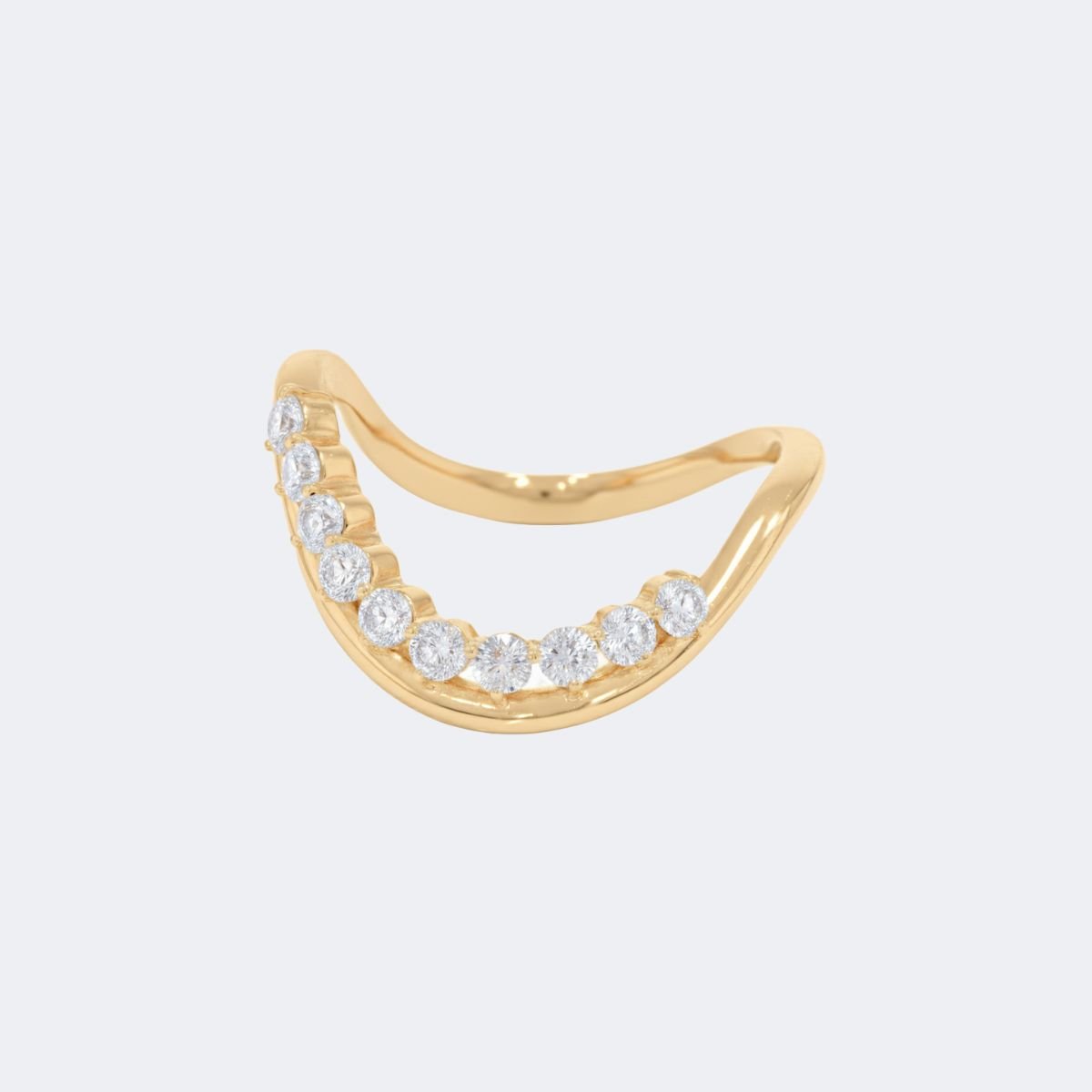 0.50CTW Round Prong-Set Diamond Curved Band Ring