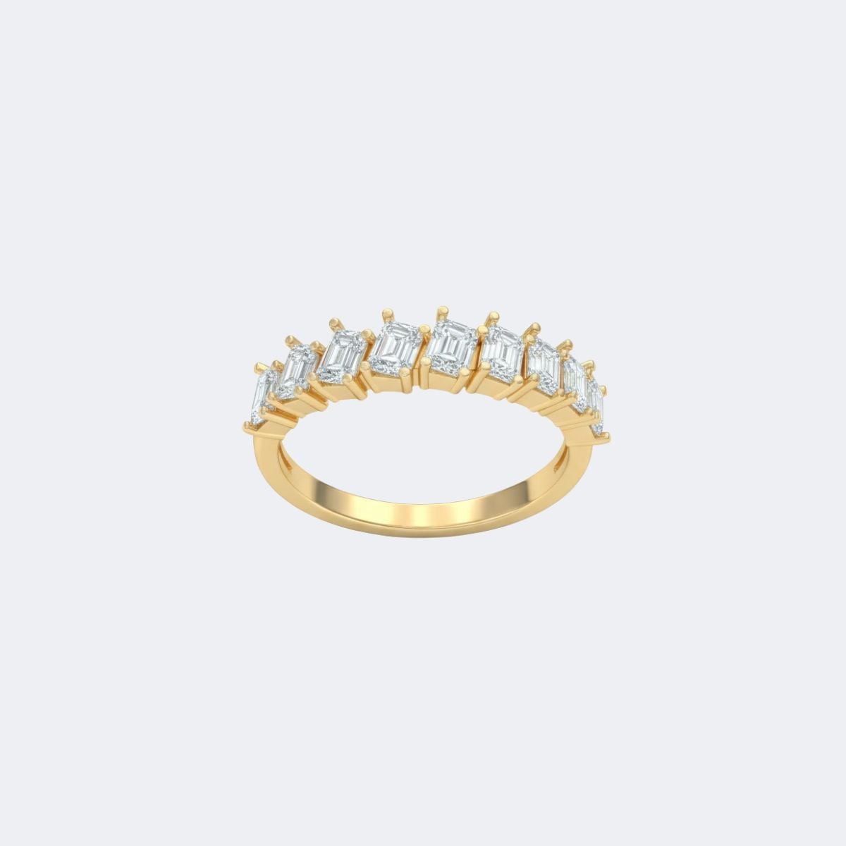 1.35CTW Emerald Prong Set Diamond Eternity Ring