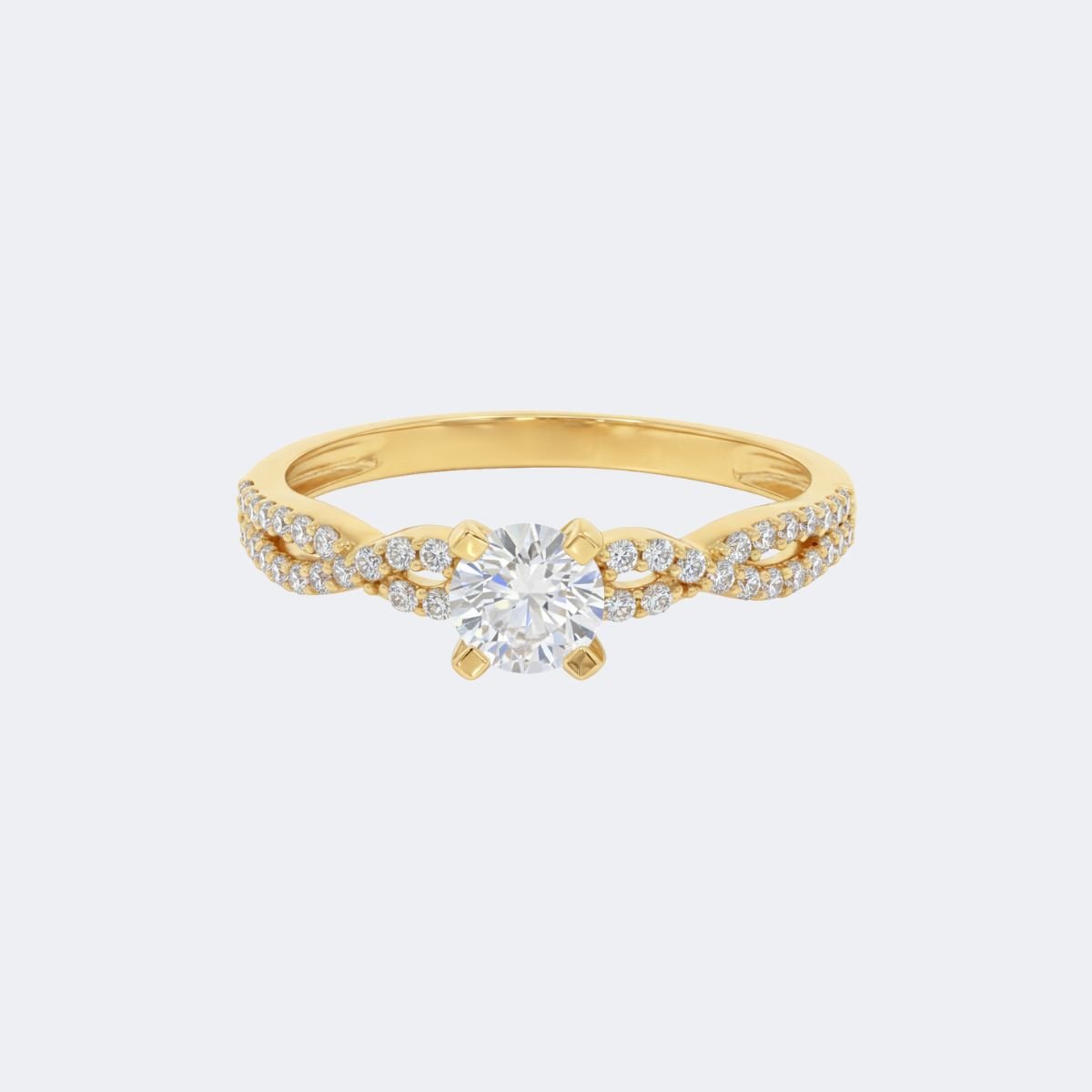 2.30CTW Round Solitaire Ring - Criss-Cross Pav?