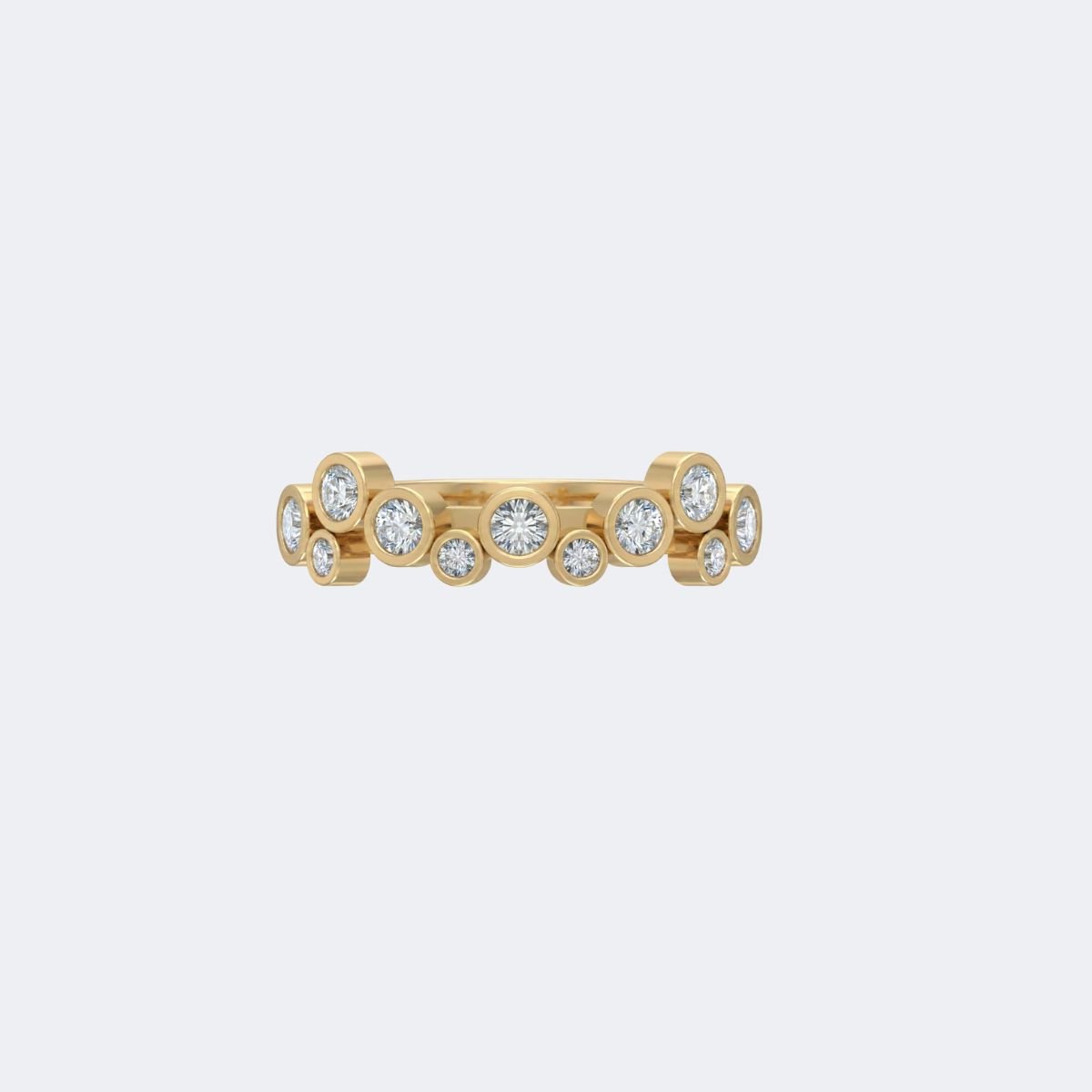 0.45CTW Round Cut Bezel Set Asymmetrical Diamond Ring