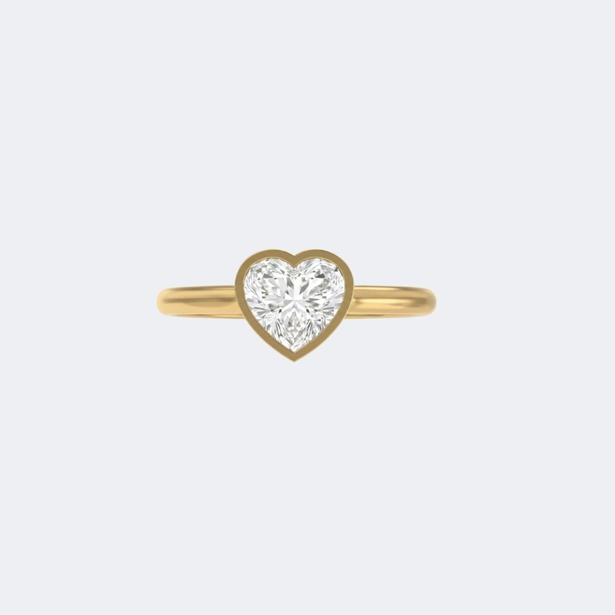 1.00CTW Heart Shape Bezel Set Diamond Ring