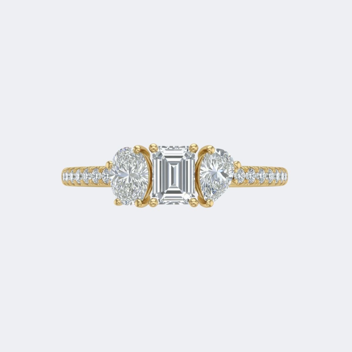 1.15CTW Three Stone Diamond Band