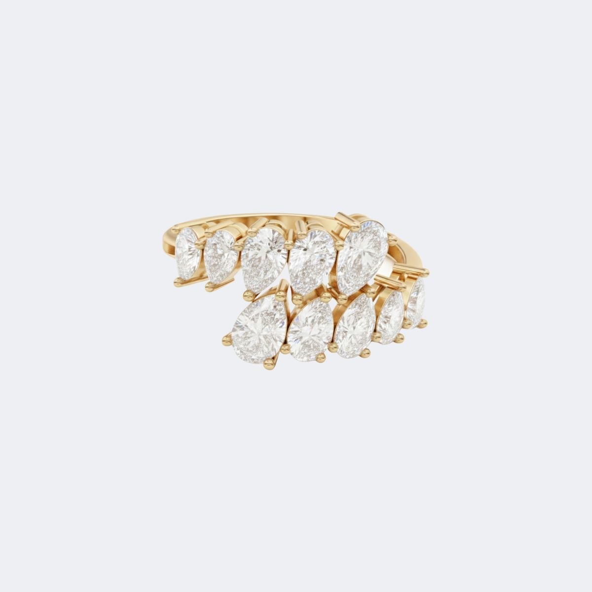 2.30CTW Pear Cut Stackable Diamond Ring