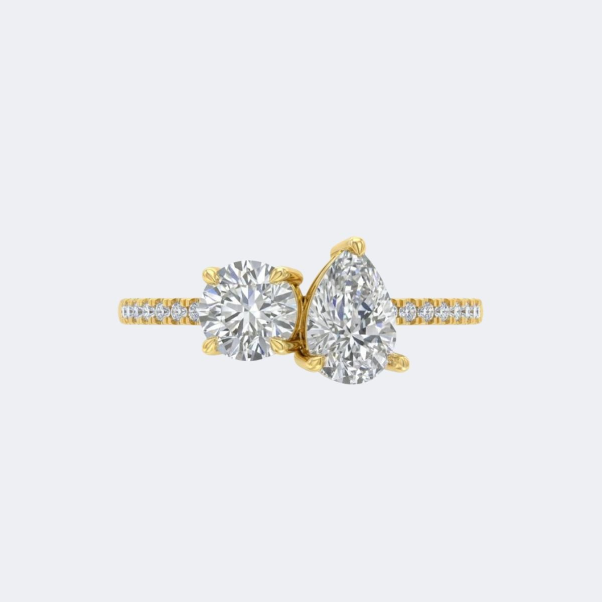 2.00CTW Pear Round Toi Et Moi Diamond Ring