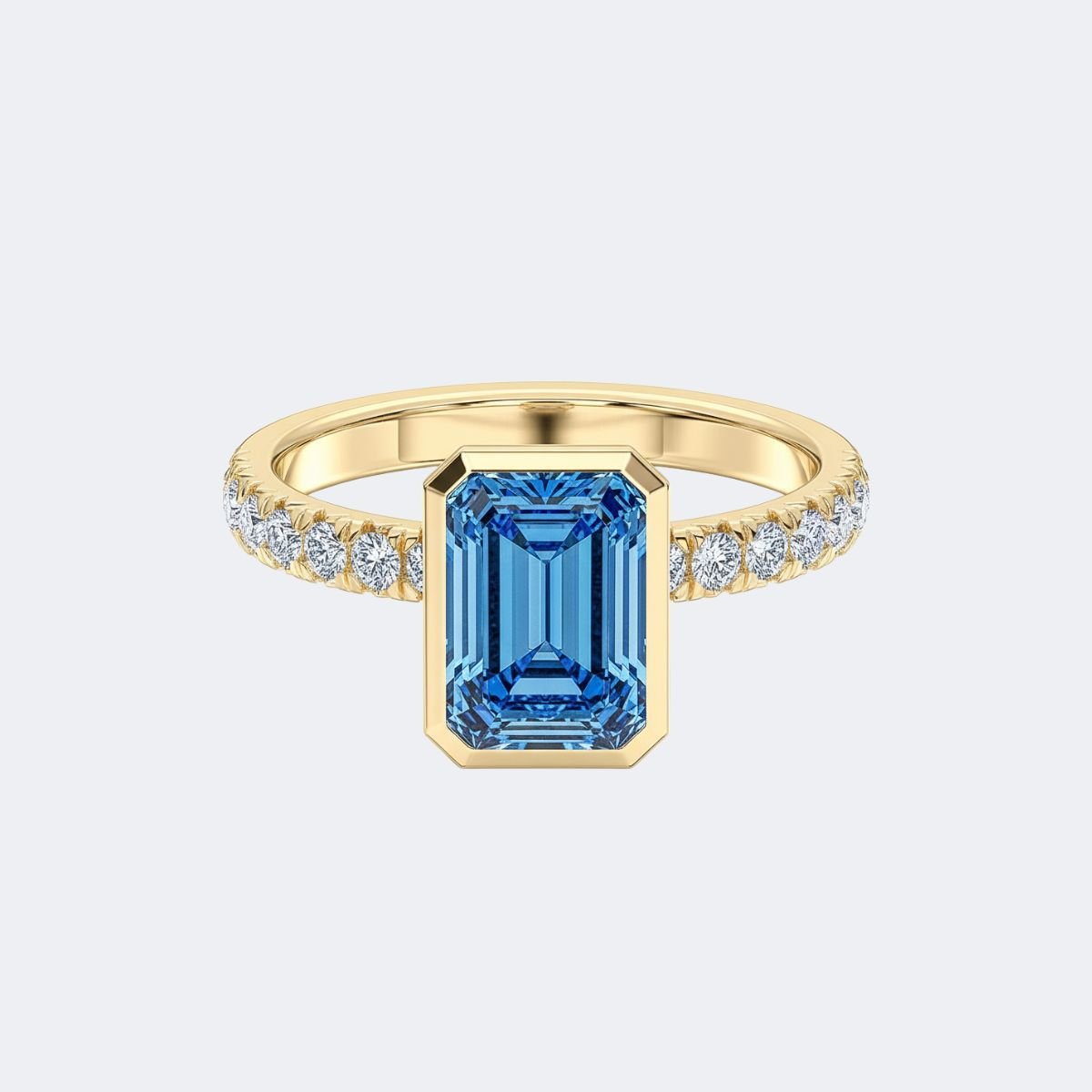 1.70CTW Blue Radiant Solitaire Diamond Ring