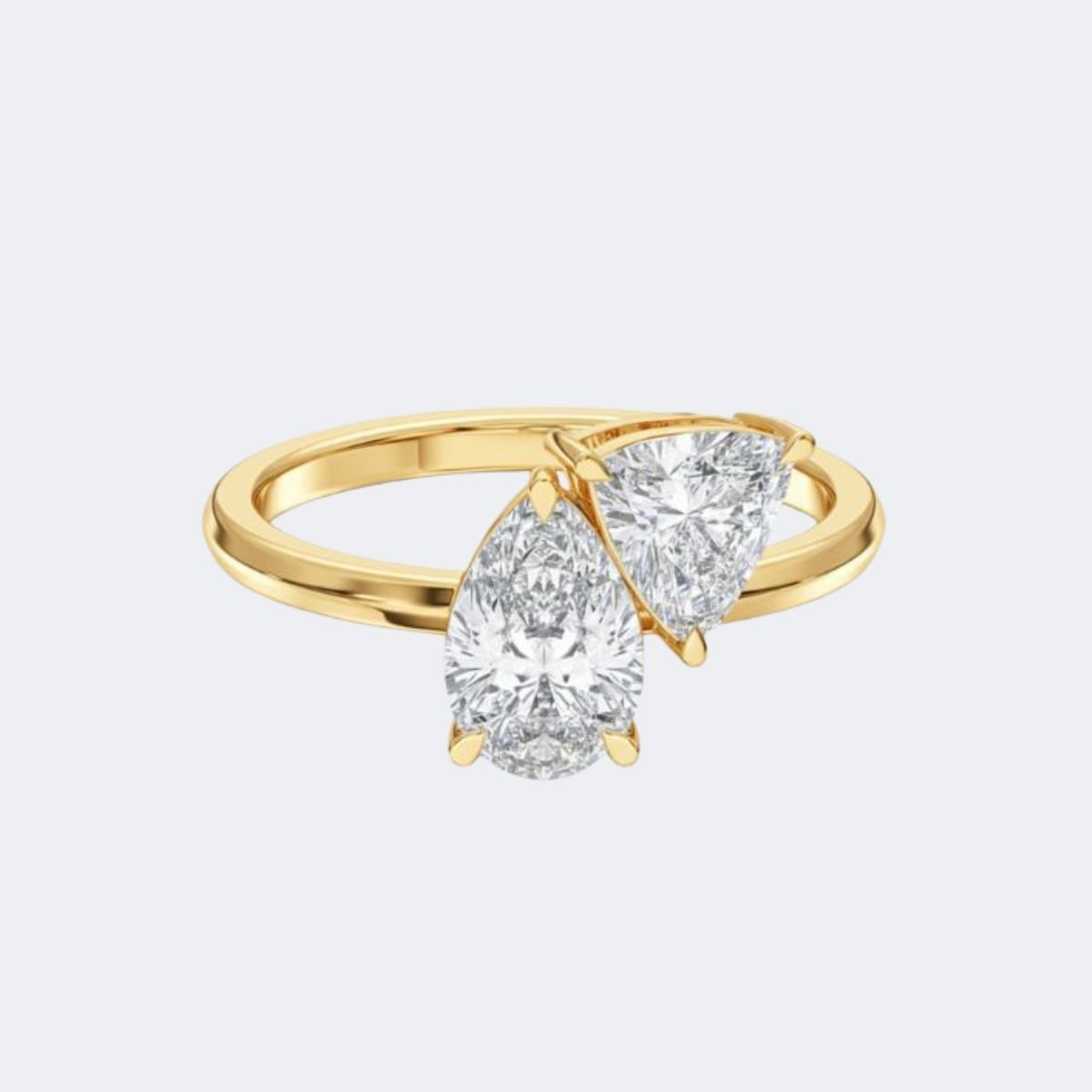1.60CTW Pear & Trillion Toi et Moi Setting Engagement Ring
