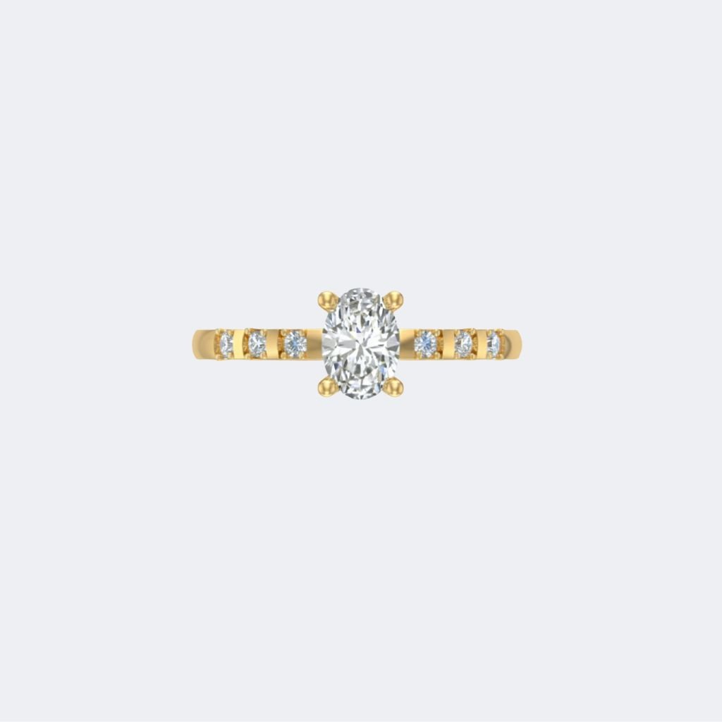 0.60CTW Oval Cut Solitaire Diamond RIng